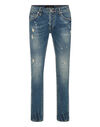 Denim Trousers Super Straight Cut Skulls
