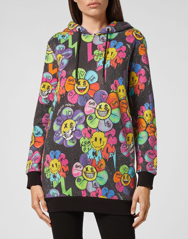Hoodie sweatshirt Crystal Flowers