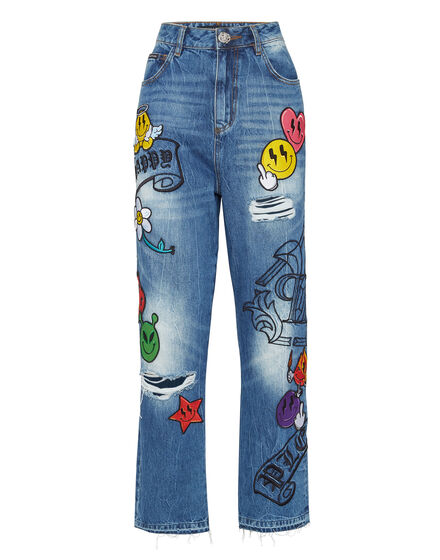 Denim Trousers Loose Fit Smile