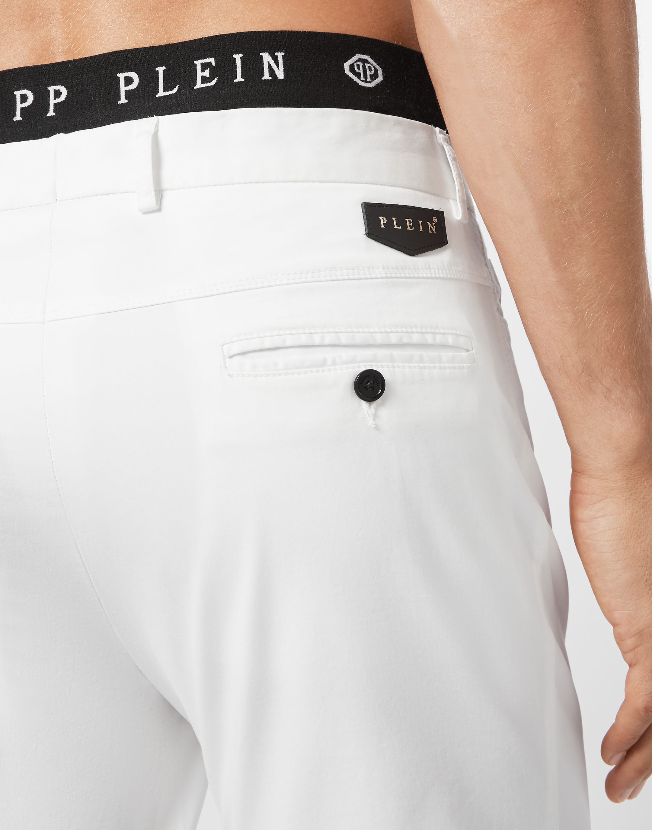 Cotton Iconic Chinos Philipp Plein Plein Trousers Long | fit