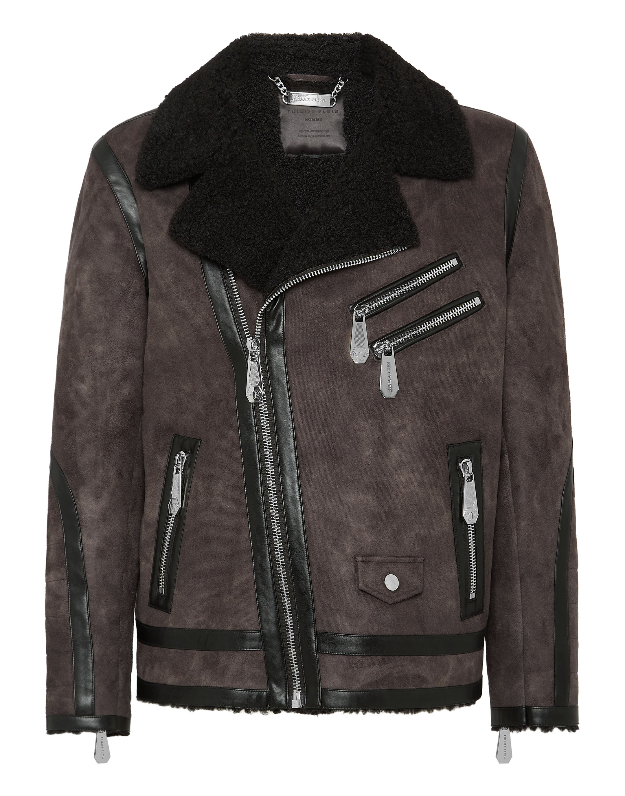 Faux Shearling Biker Jacket Philipp Plein
