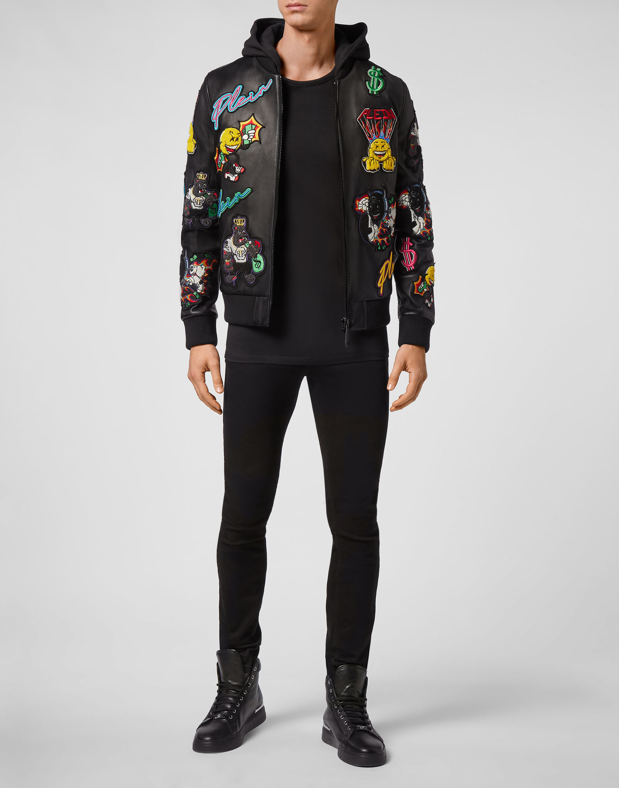 verwijzen Aardappelen duidelijk Leather Bomber Smile | Philipp Plein