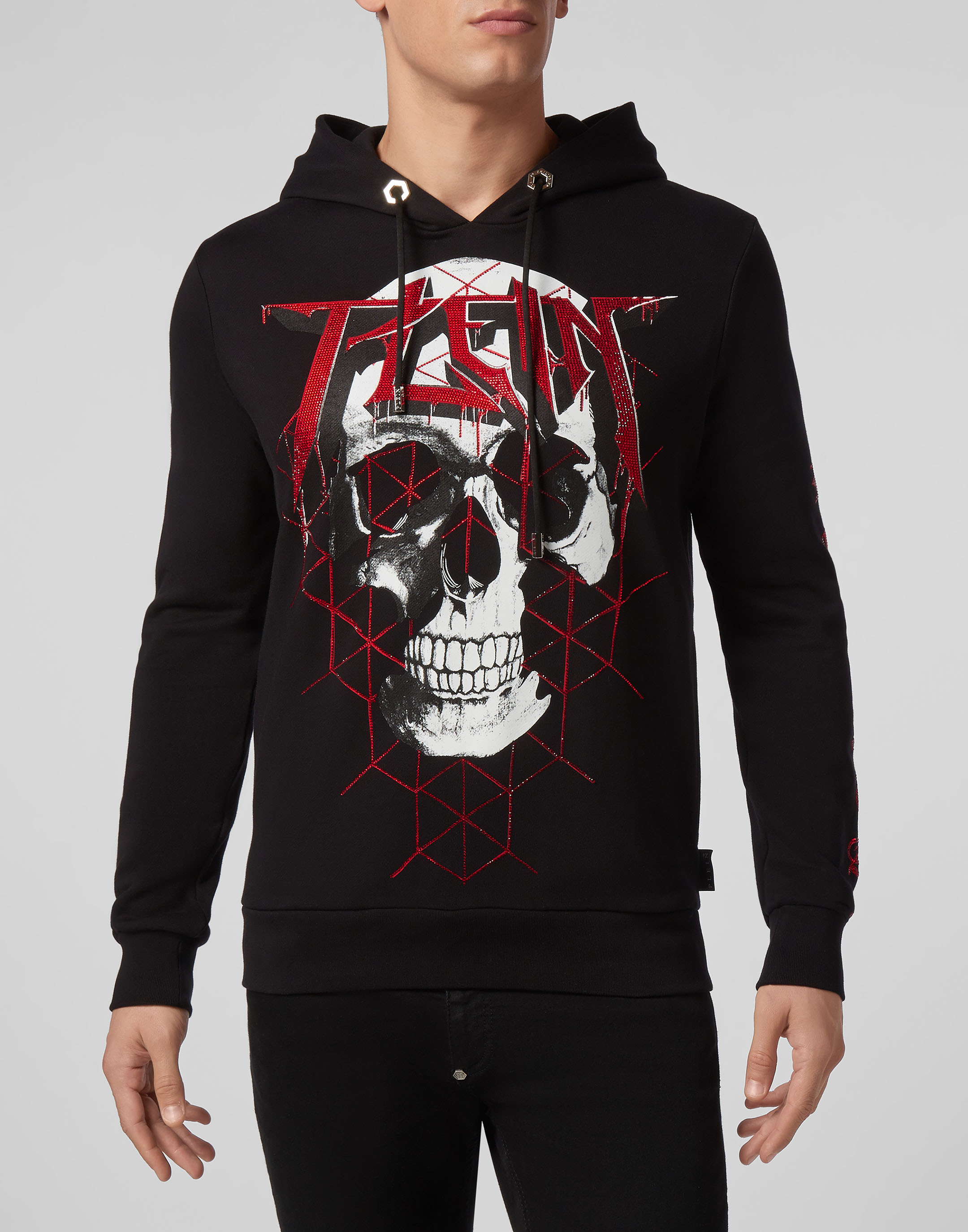 Hoodie sweatshirt Skull crystal