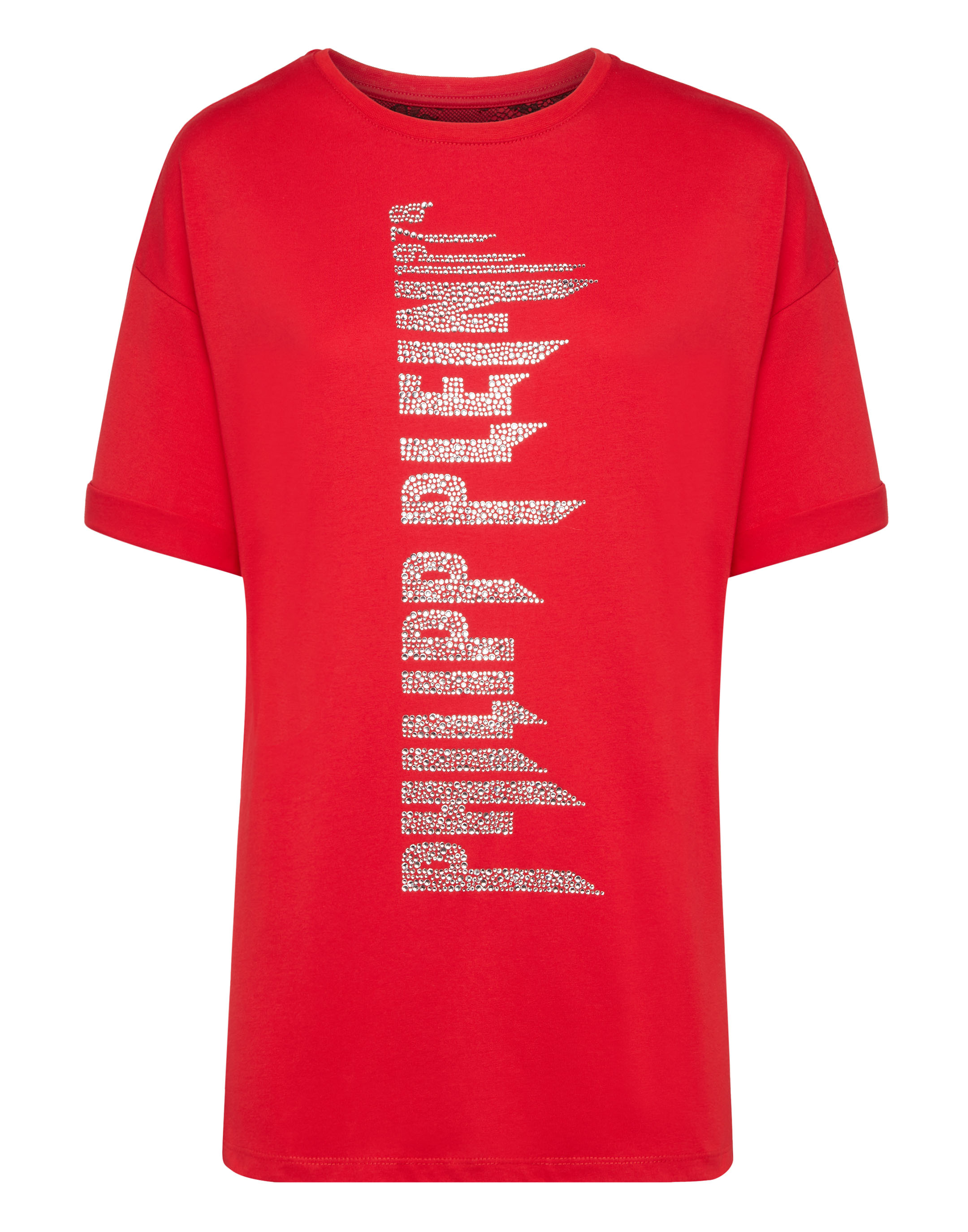 Philipp Plein T-shirt Round Neck Ss Rock Pp In Red