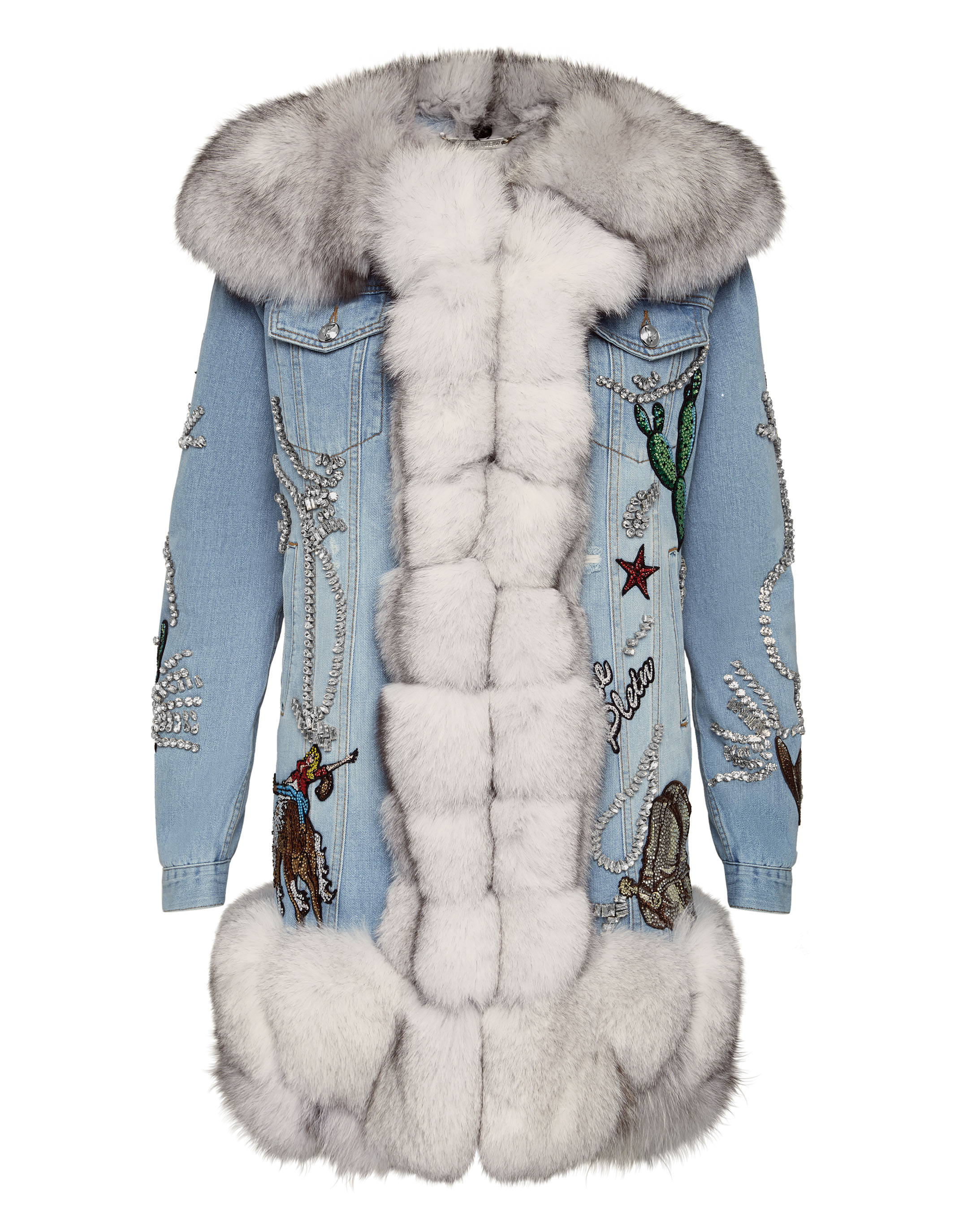 denim and fur jacket