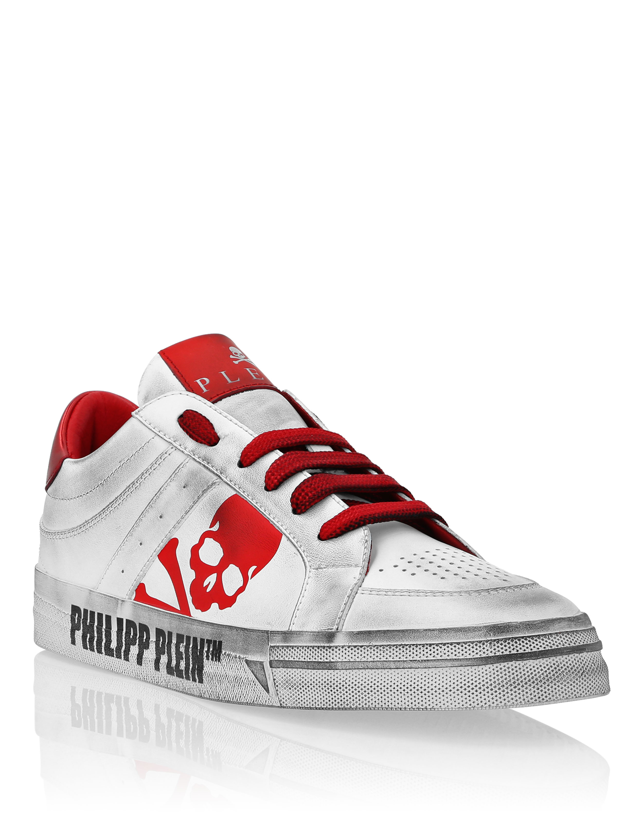 Curb sneakers in leather with snake laces