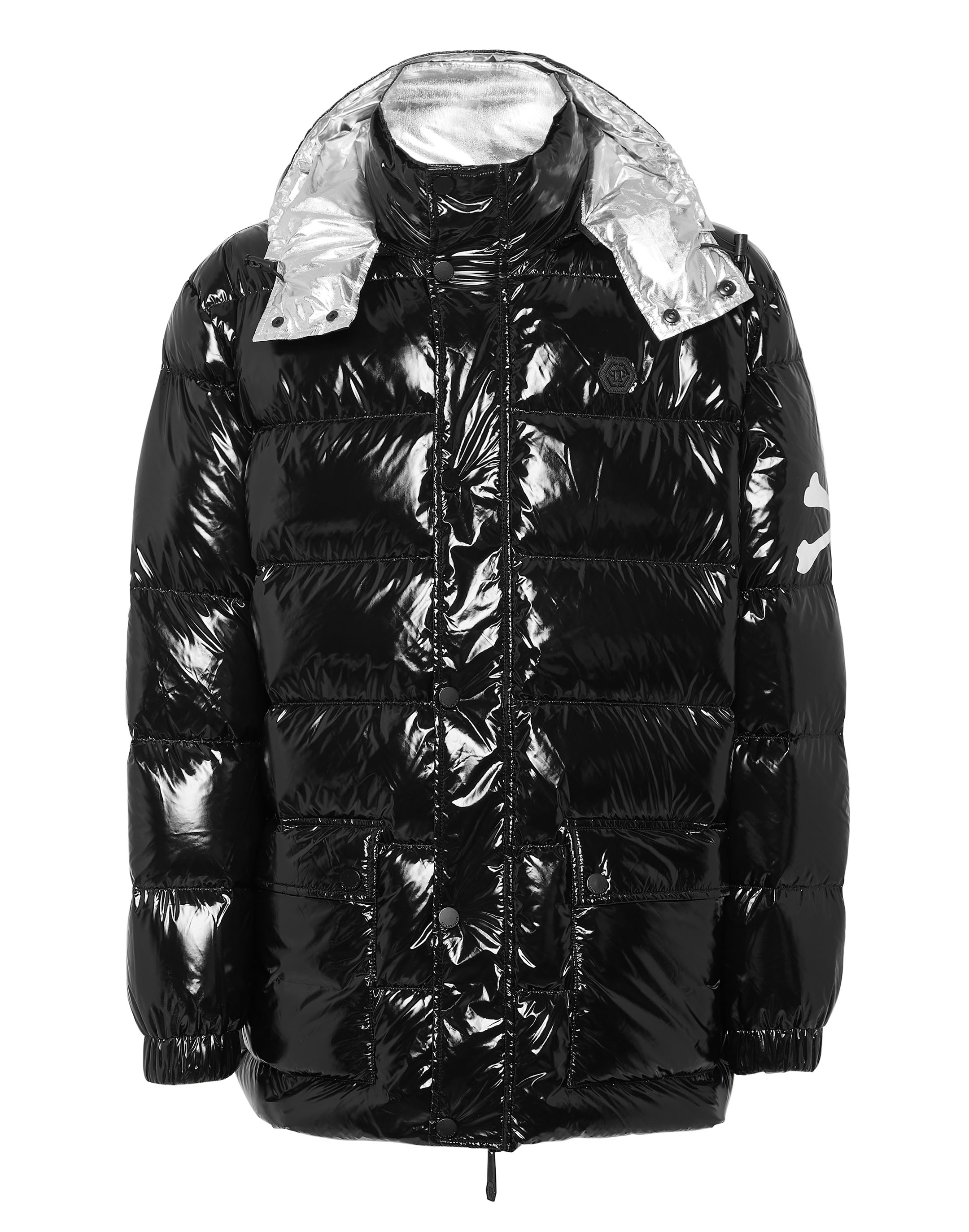 Detachable Sleeve Nylon Puffer Jacket in Black - Men