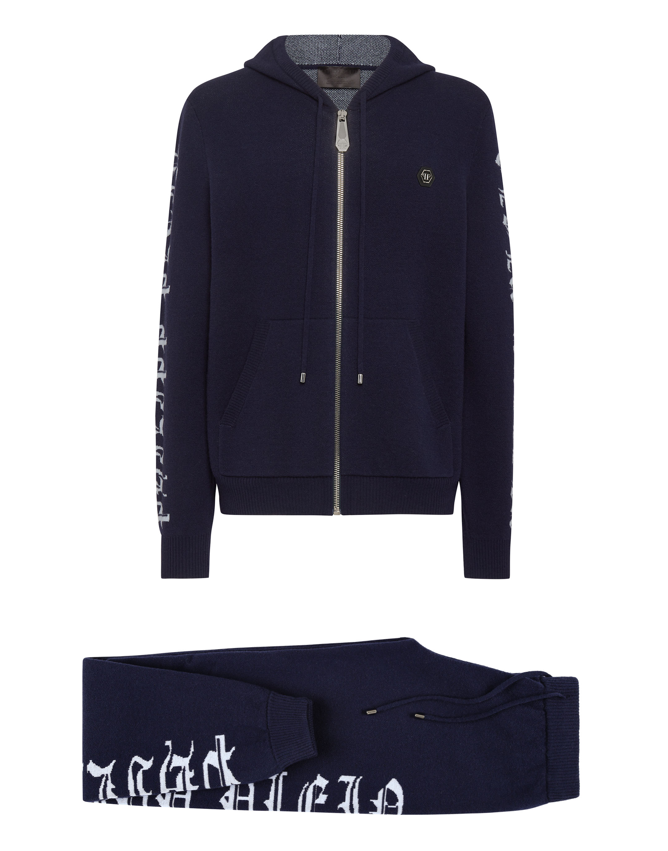 Wool Hoodie Jacket/Trousers Jacquard Skull