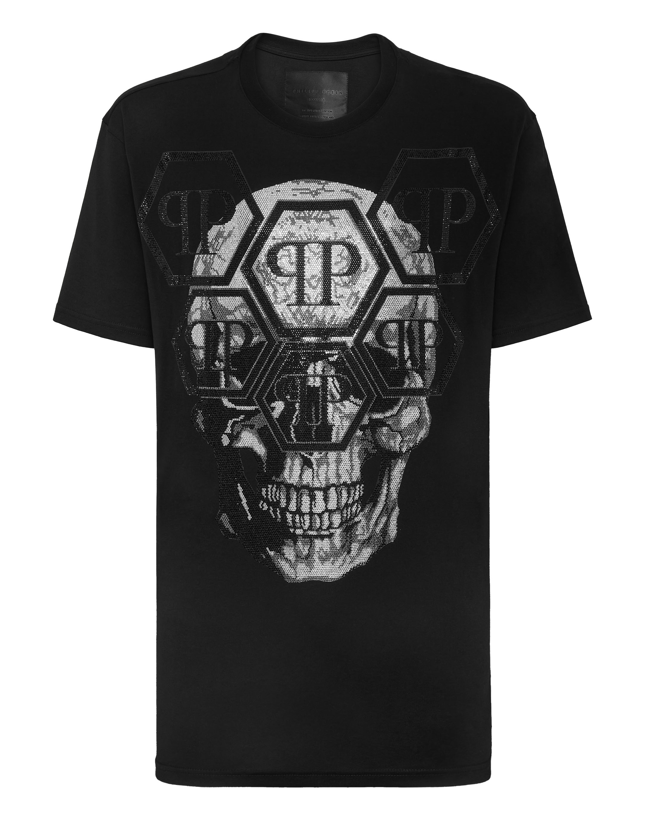 chauffør Skyldfølelse Begrænse T-shirt Round Neck SS Skull with Crystals | Philipp Plein