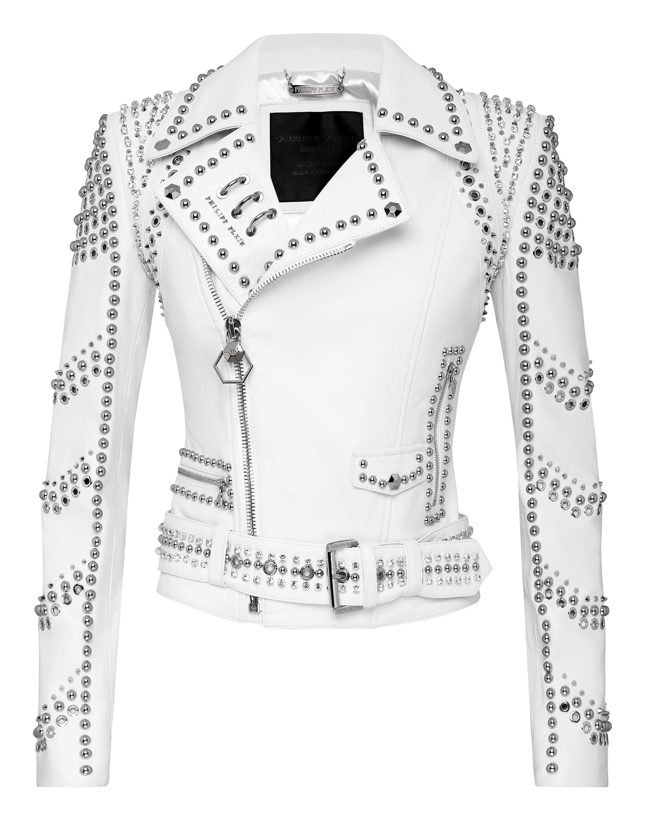 philipp plein leather biker jacket