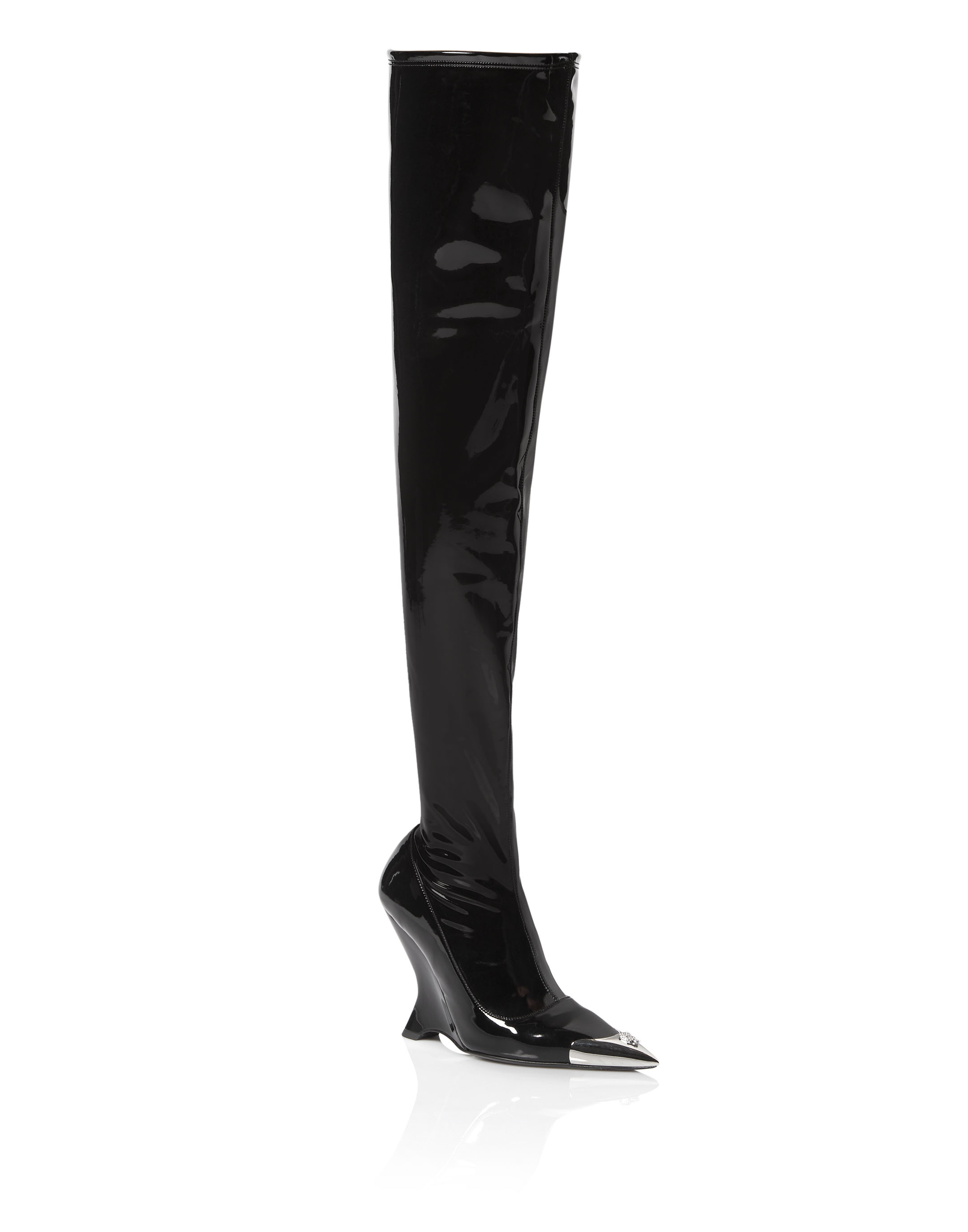 Latex Boots Low Heels Overknee | Philipp Plein