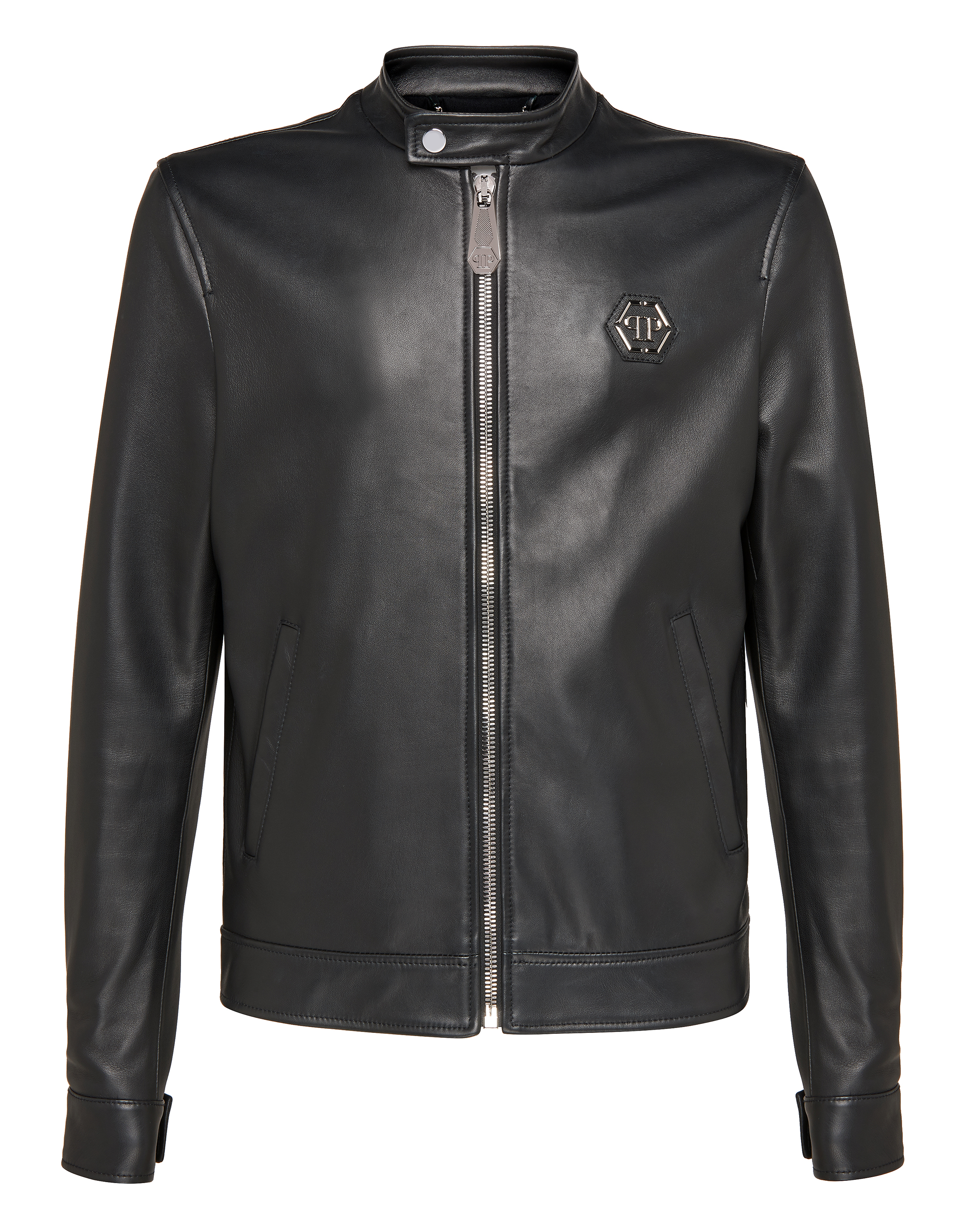 philipp plein leather biker jacket