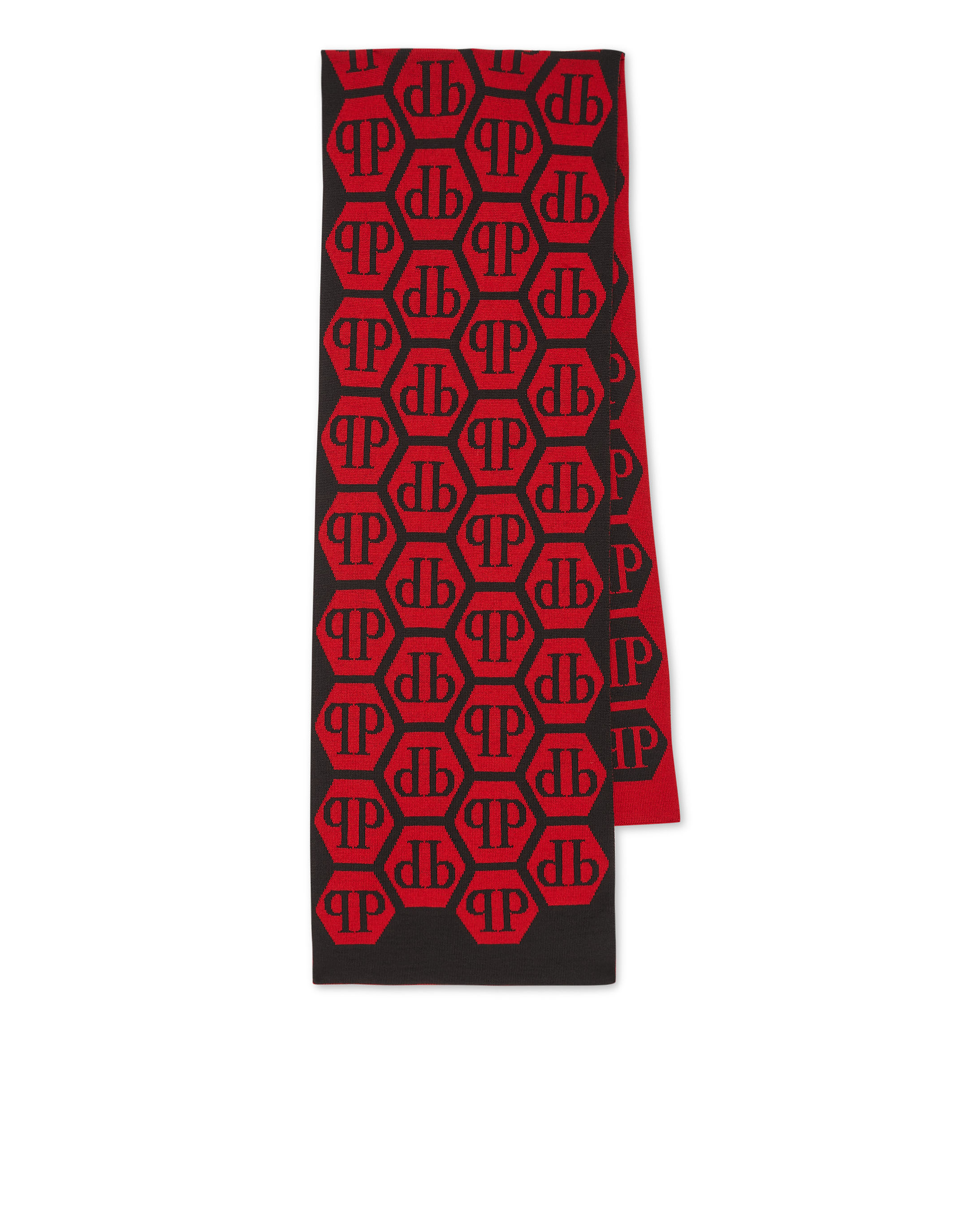 Wool Blend Long Scarf Hexagon | Philipp Plein