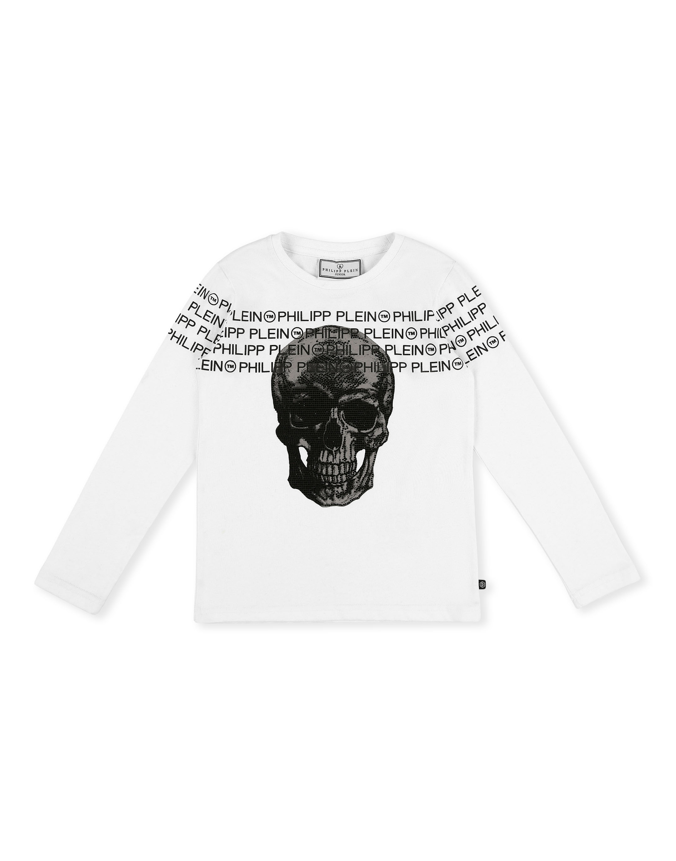klok Oeganda Flikkeren T-shirt Round Neck LS Skull | Philipp Plein