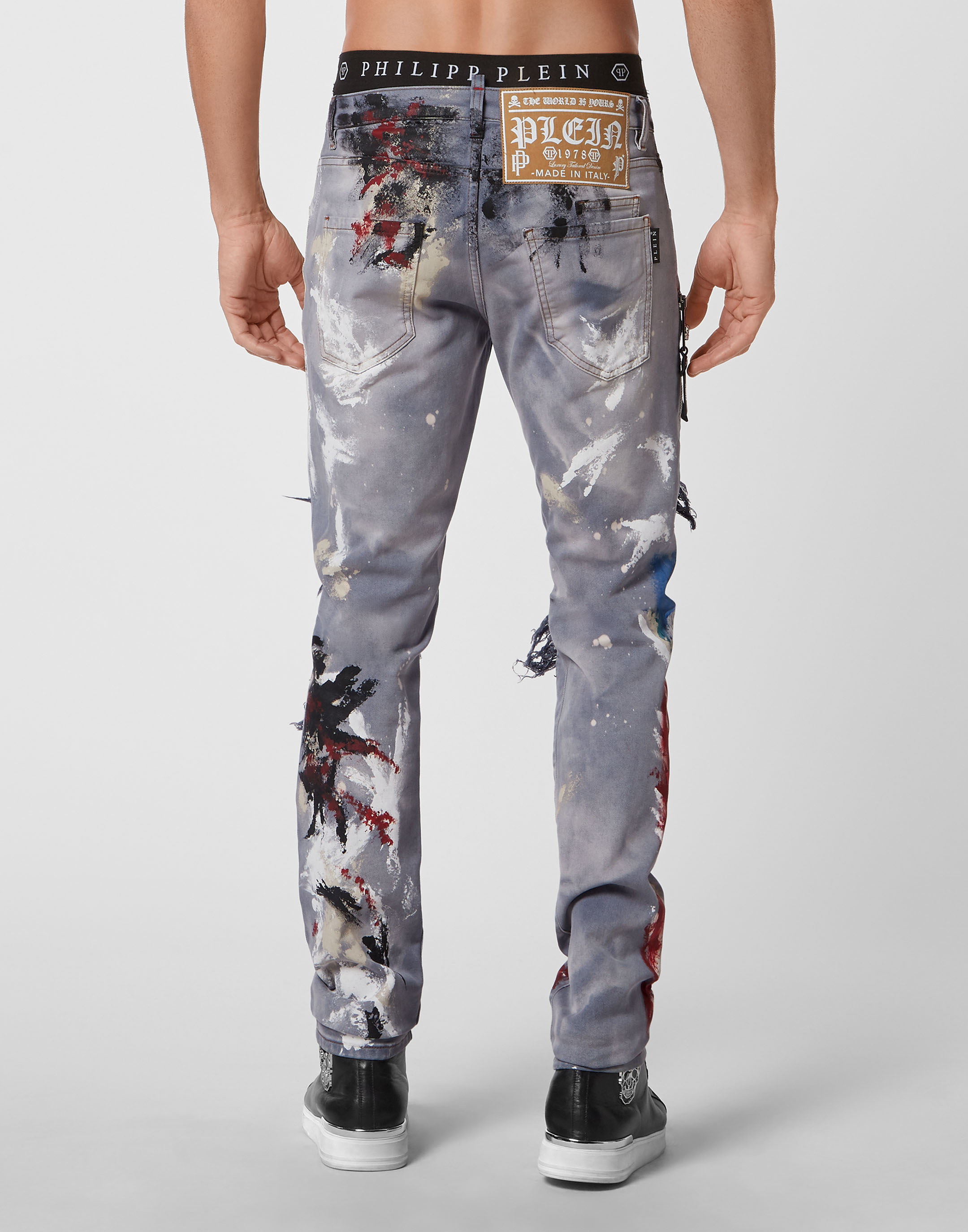 Denim Trousers Rock Star fit Painted | Philipp Plein