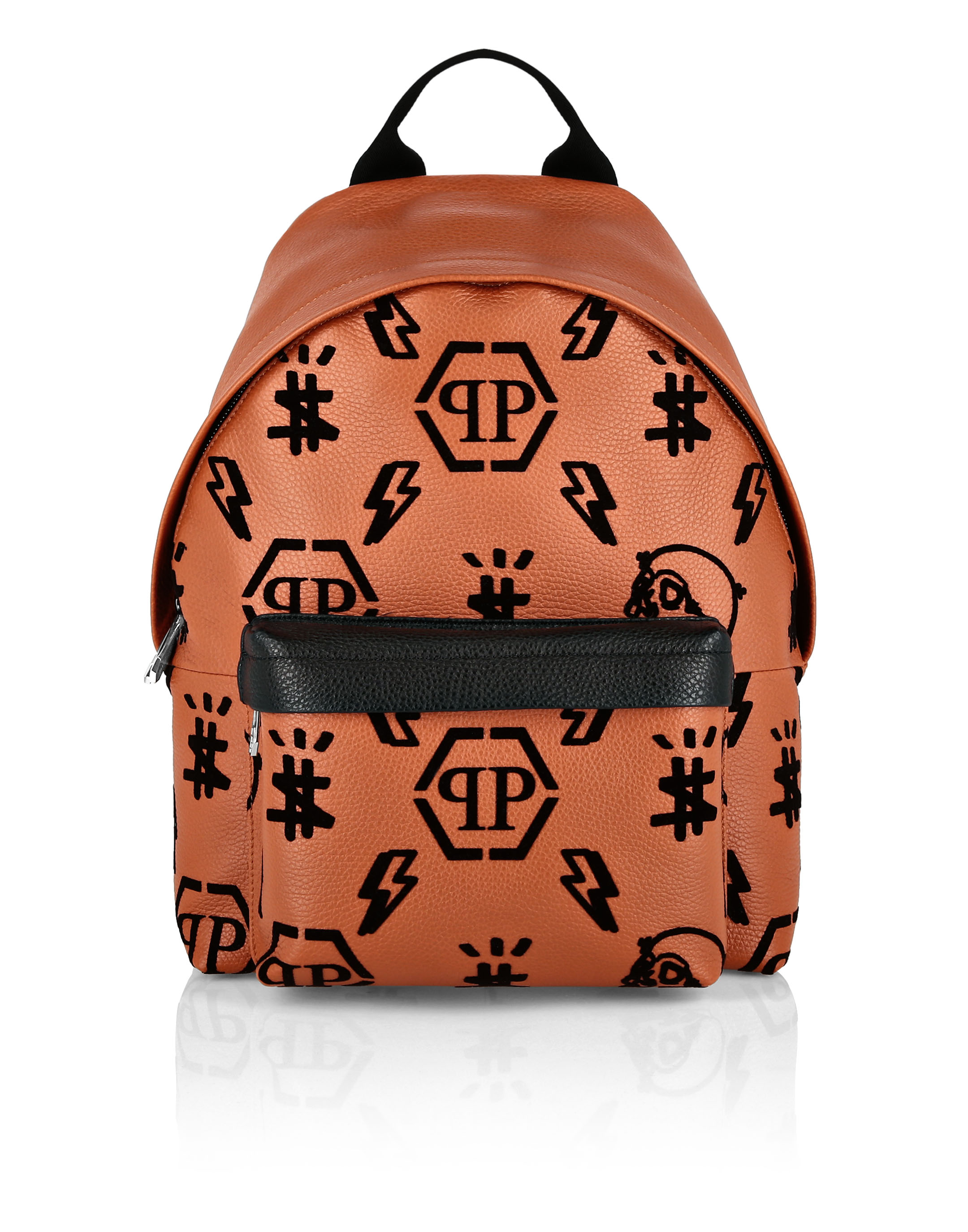 branded leather backpack