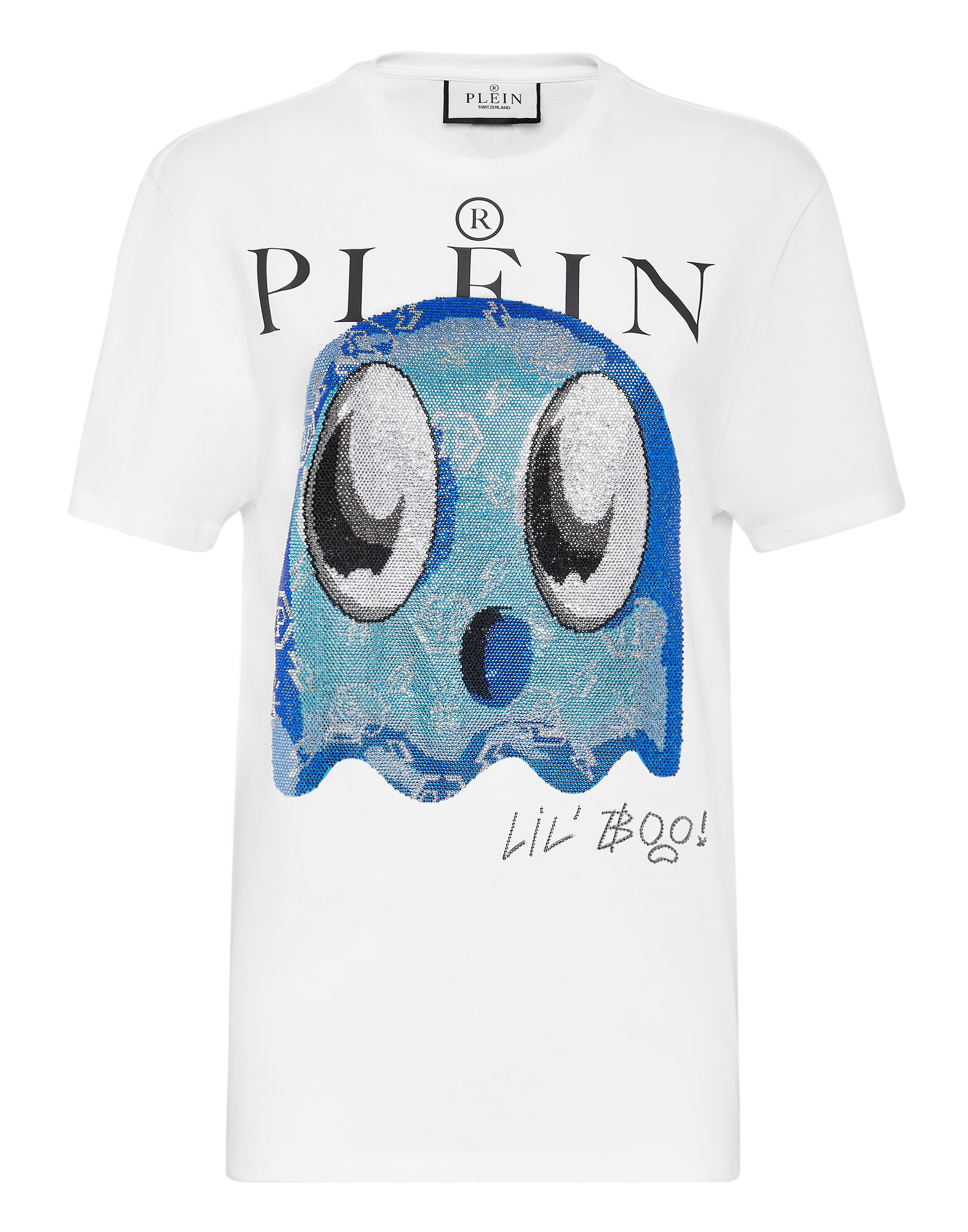 Tegen de wil Document invoeren T-shirt Round Neck SS Man Fit Monsters with Crystals | Philipp Plein