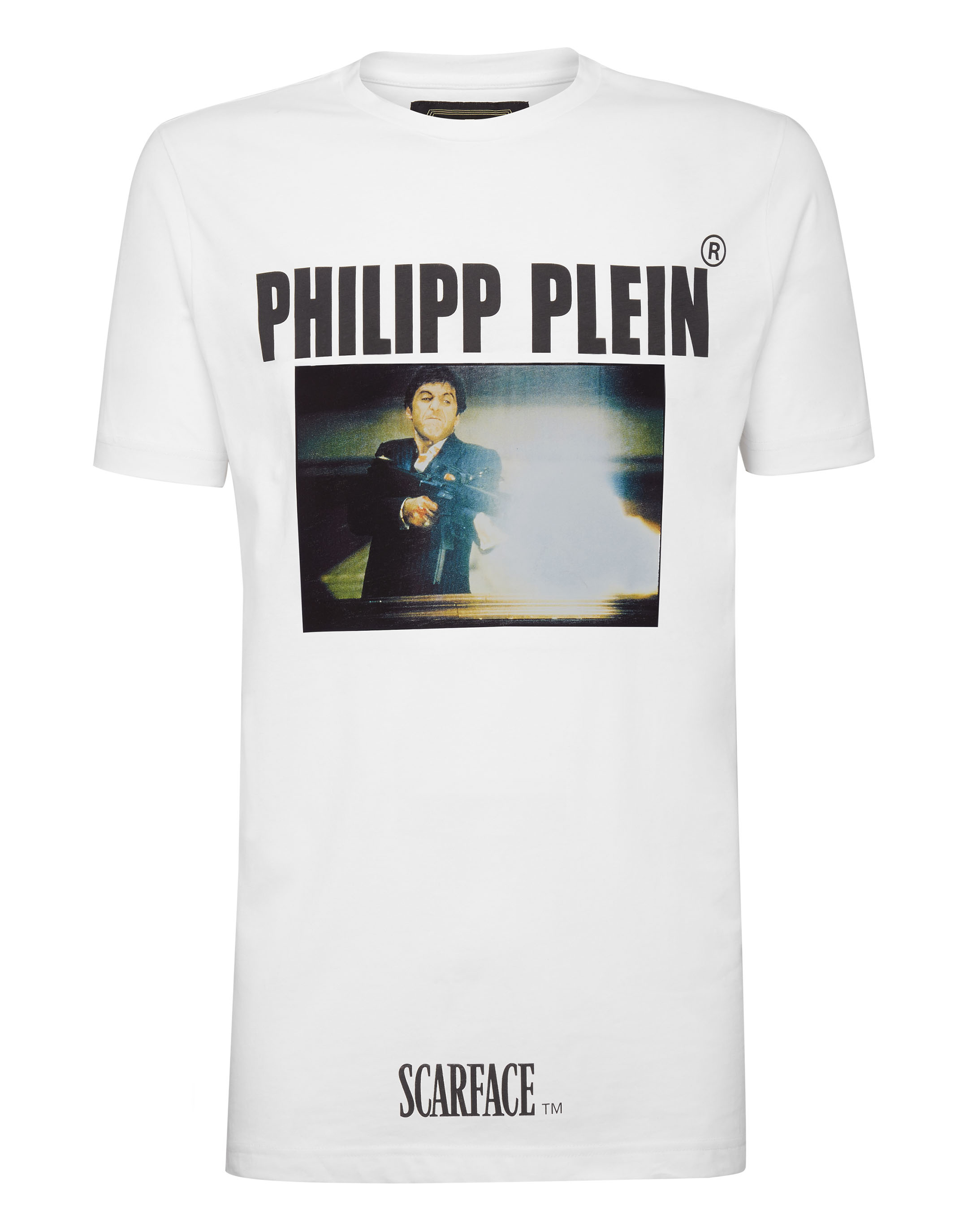 Philipp Plein T-shirt Platinum Cut Round Neck Scarface In White | ModeSens