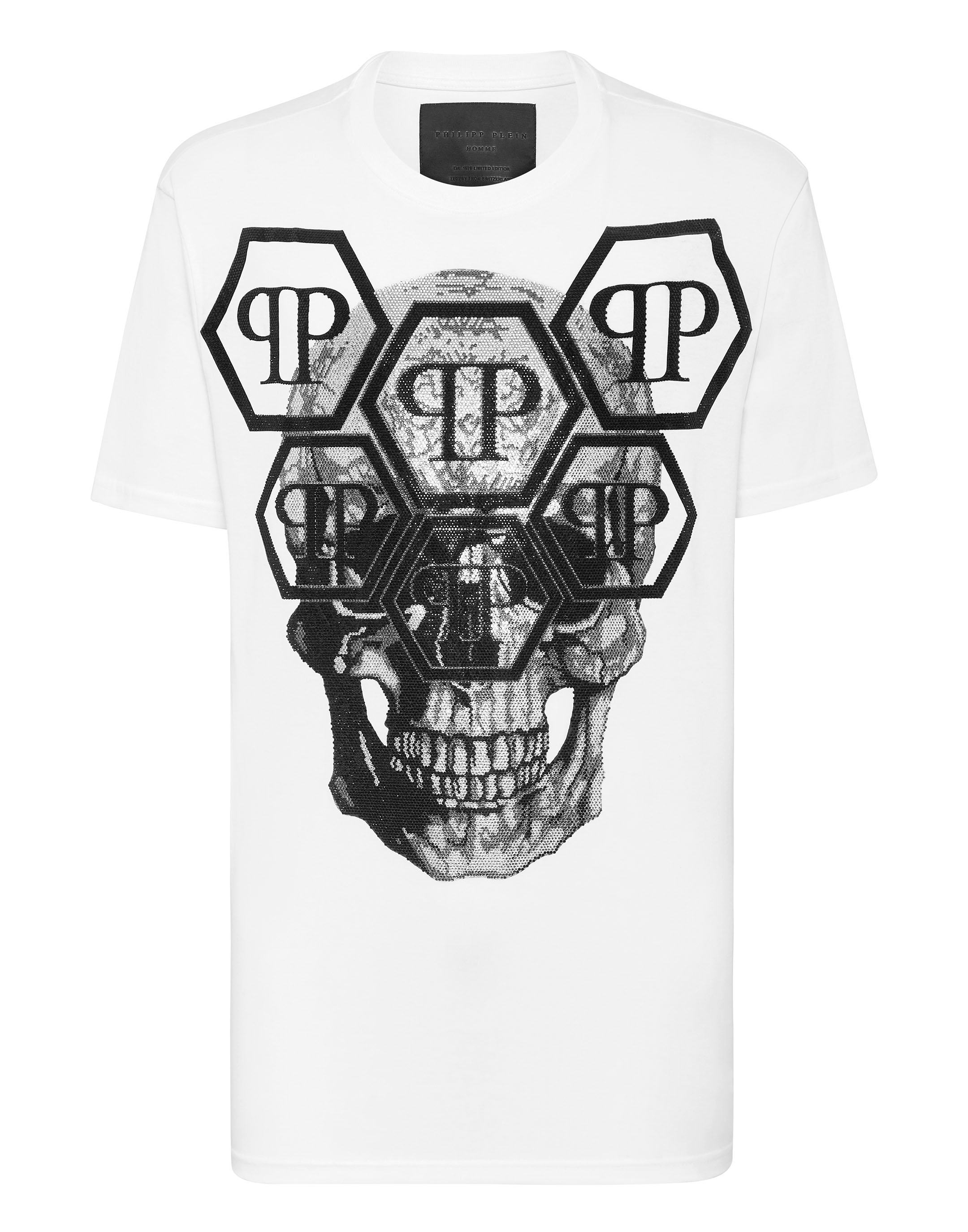Arresteren Conventie muziek T-shirt Round Neck SS Skull with Crystals | Philipp Plein