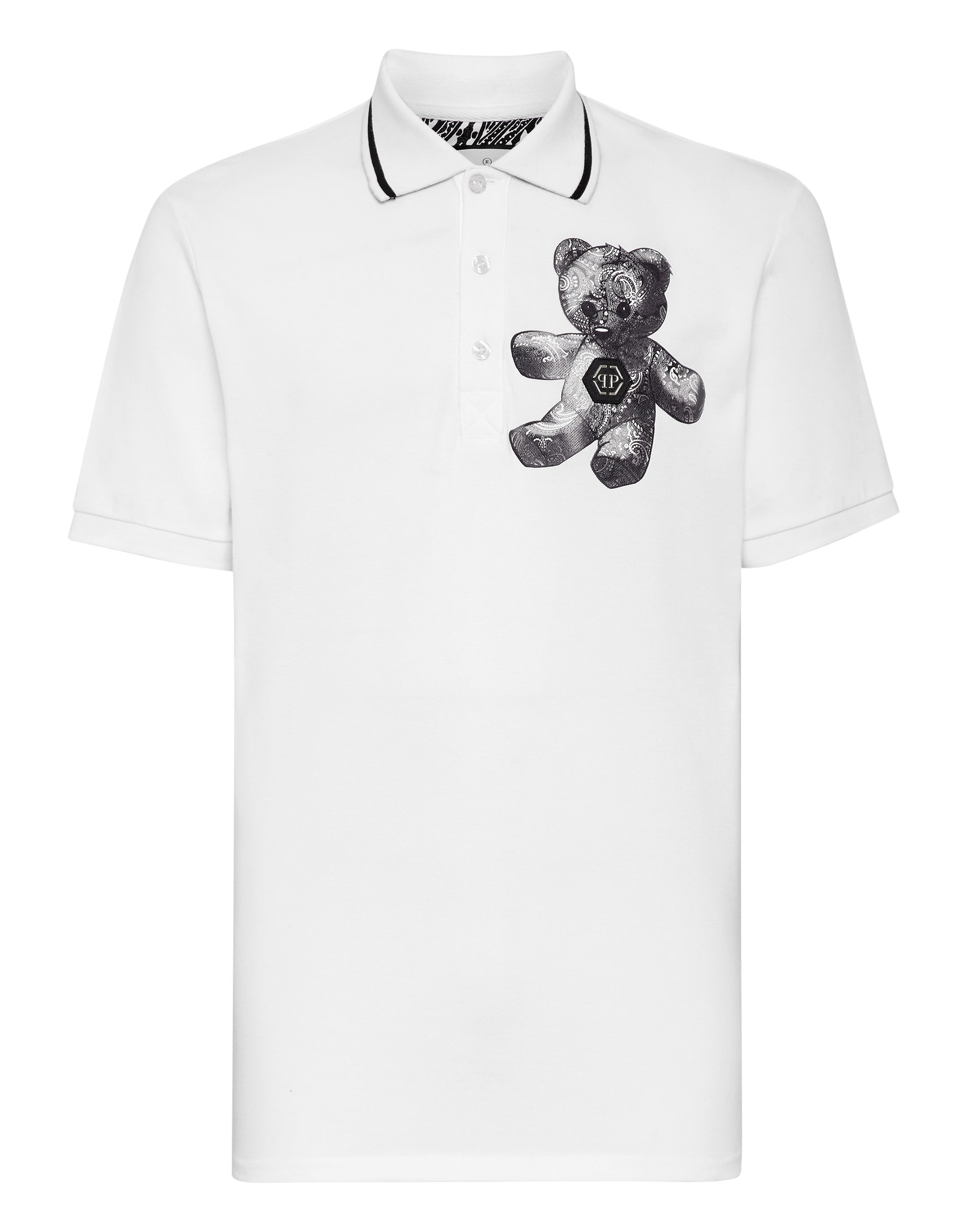Slim Fit Polo shirt SS Paisley Teddy Bear | Philipp Plein
