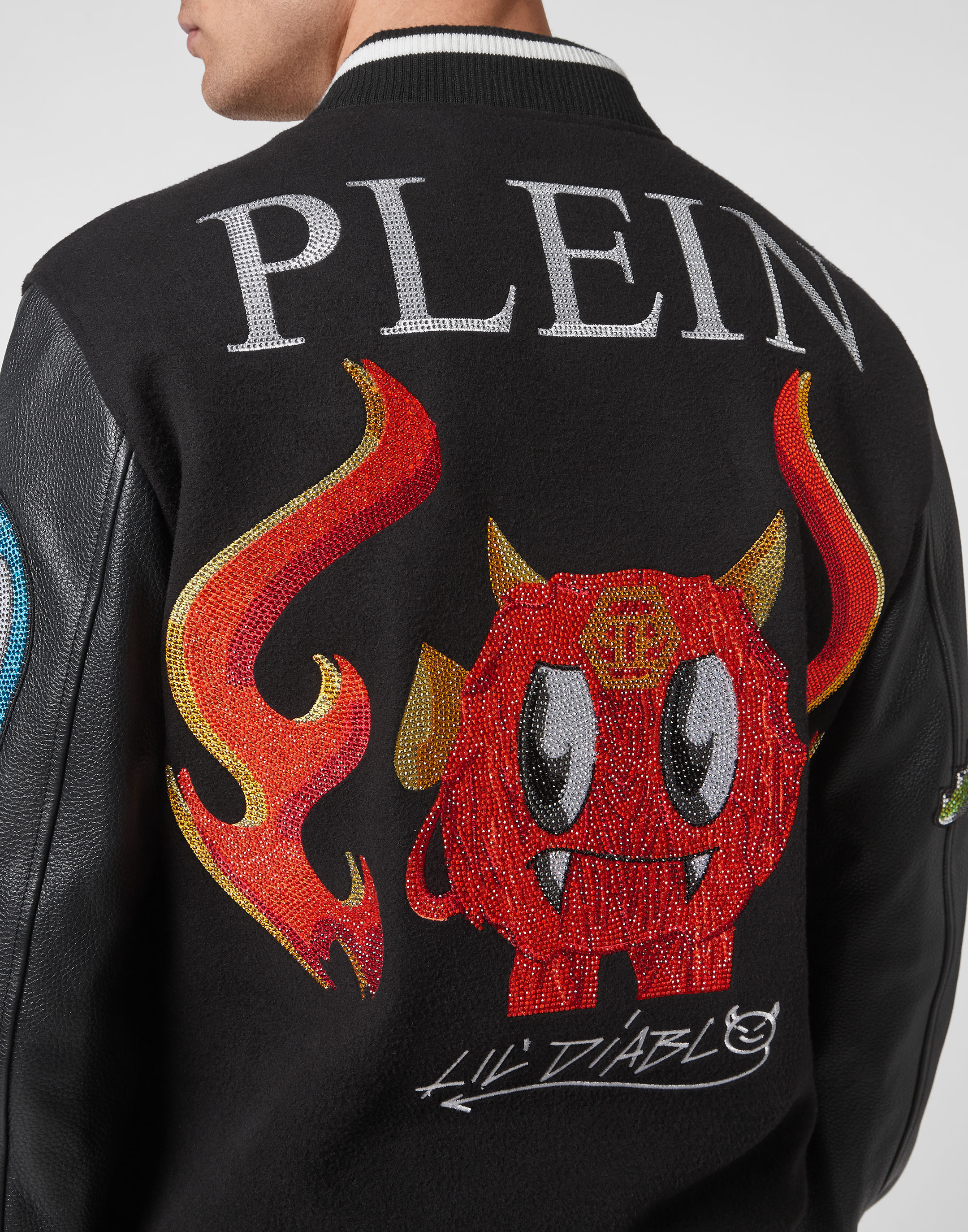 Philipp Plein Men's Embroidered-Logo Varsity Jacket