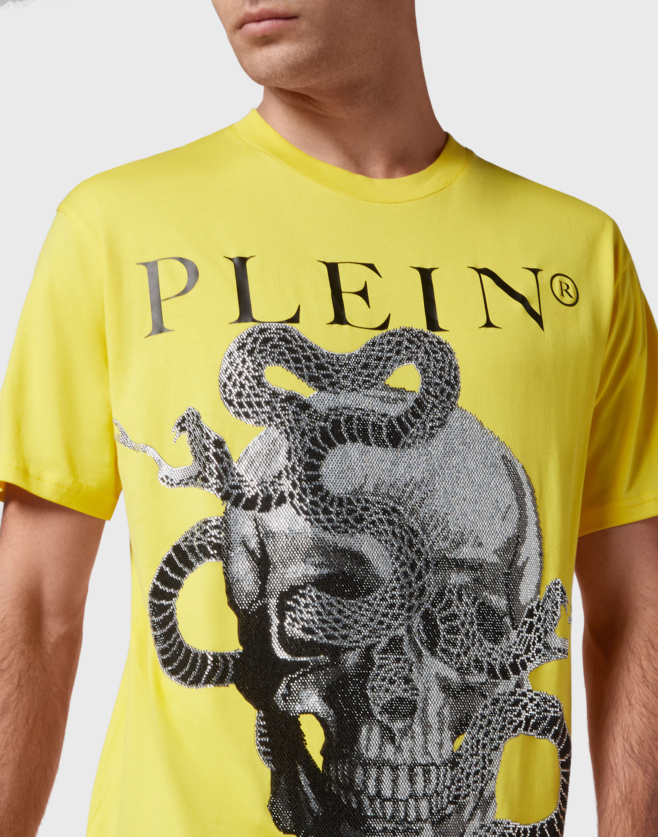 T-shirts Philipp Plein - Leather monogram cotton T-shirt